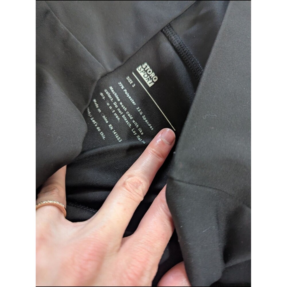 Storq Sport Black Maternity Athletic Leggings Media Pocket Size 3 M Medium - Picture 4 of 6